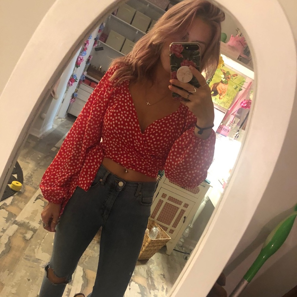 Red Wrap top!